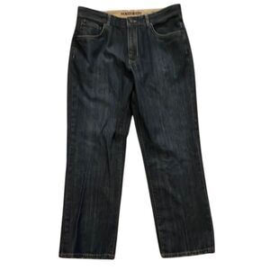 Madison Denim Straight Leg Blue Jeans Mens Size 36x30 Dark Wash